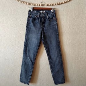 Levi's Wedgie Straight Jeans Charcoal Gray Button Fly Size 24